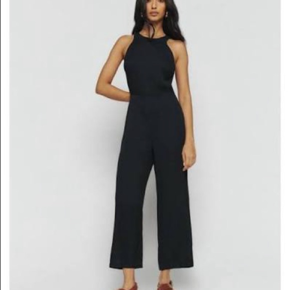 NWT Reformation Lucia Jumpsuit Sz 12 Black